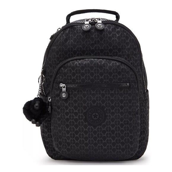 Kipling Handbags - Kipling Seoul Medium Nylon Zipp Signature Backpack - Black